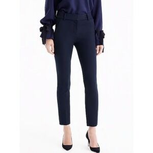 NEW! J.Crew Cameron Slim Crop Italian Wool Blend Stretch Navy SZ 0
